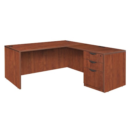 Regency Pedestal Desk Legacy 60" Single Full Pedestal L-Desk, 4, Cherry LLDSPF603047CH